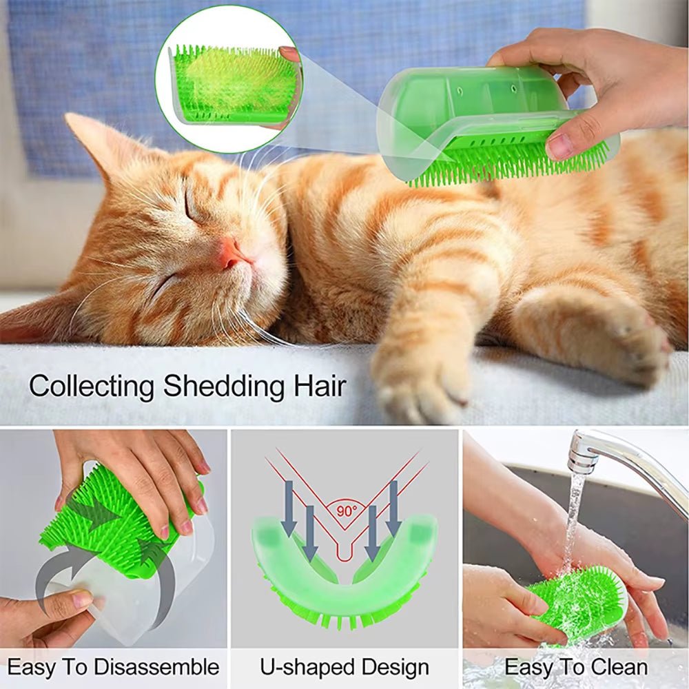 Self - Grooming Cat Corner Brush & Massage Station - Loyal Paws