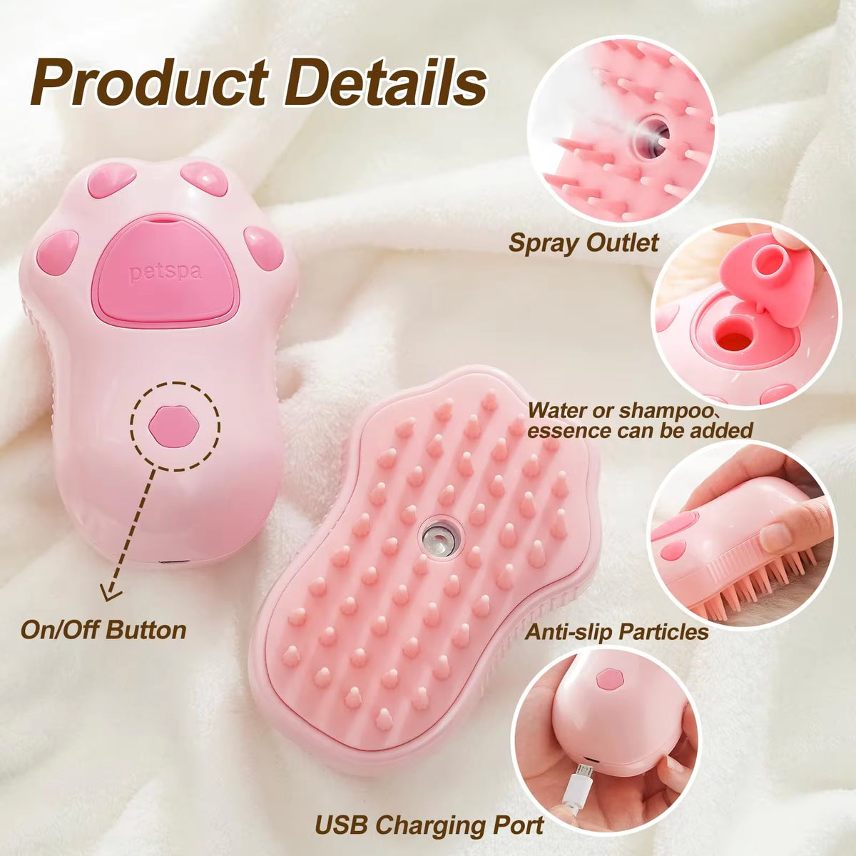 Best Electric Pet Steam Grooming Brush for Shedding Cats & Dogs - Loyal Paws
